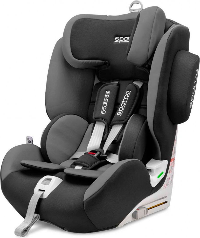 Sparco SK1000 Autostol med Isofix - Gruppe 1+2+3 (9-36kg) 9mdr-12 år - Grå
