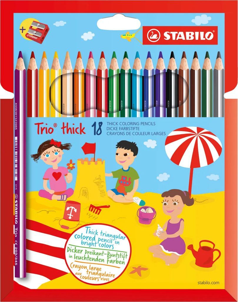 Stabilo Trio Thick Farveblyanter - 18 Farver