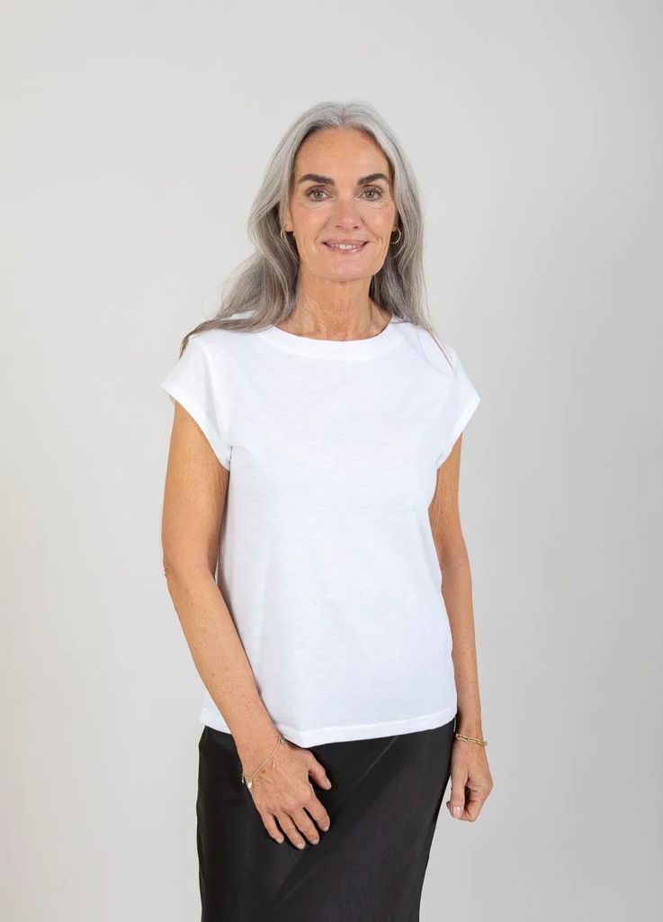 coster copenhagen t-shirt - cc heart basic rund hals t-shirt i hvid