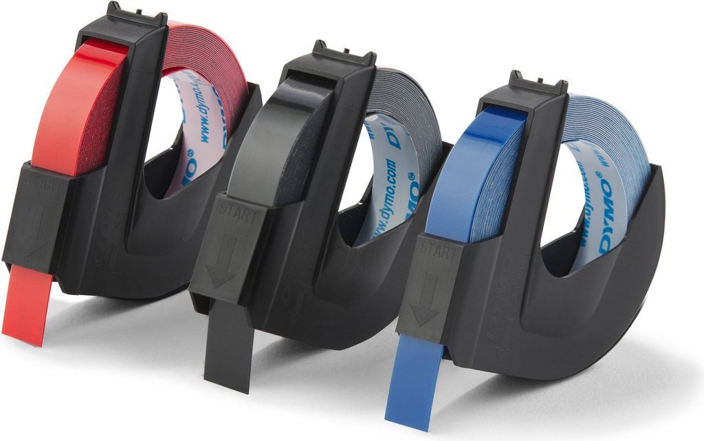 dymo 3d prægetape 13151-s0847750 9mm x 2m 3stk. (rød, blå, sort)