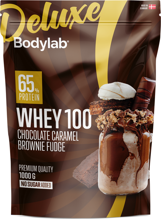bodylab whey 100 deluxe (1 kg) - chocolate caramel brownie fudge