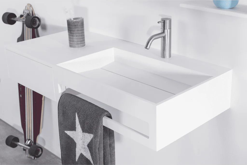 Copenhagen Bath Sandfjord 90 håndvask, højre - mat hvid (pre-order)