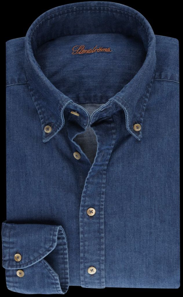 Stenströms Denimskjorte Med Stretch - Blå