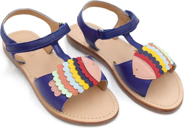 Danesun Leather Sandals Navy Blue FISH