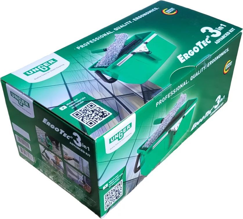 unger ergotec vinduespudsersæt komplet m/ spand, 35 cm. - power edition - ak013