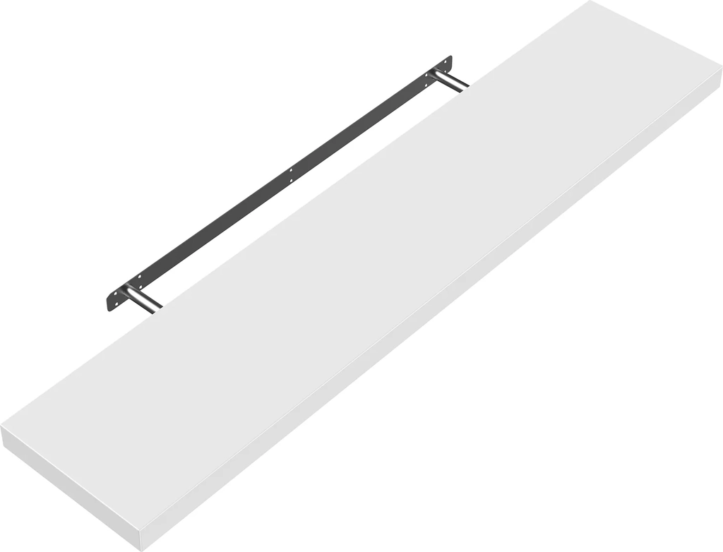 Væghylde svævehylde 90cm, hvid + beslag