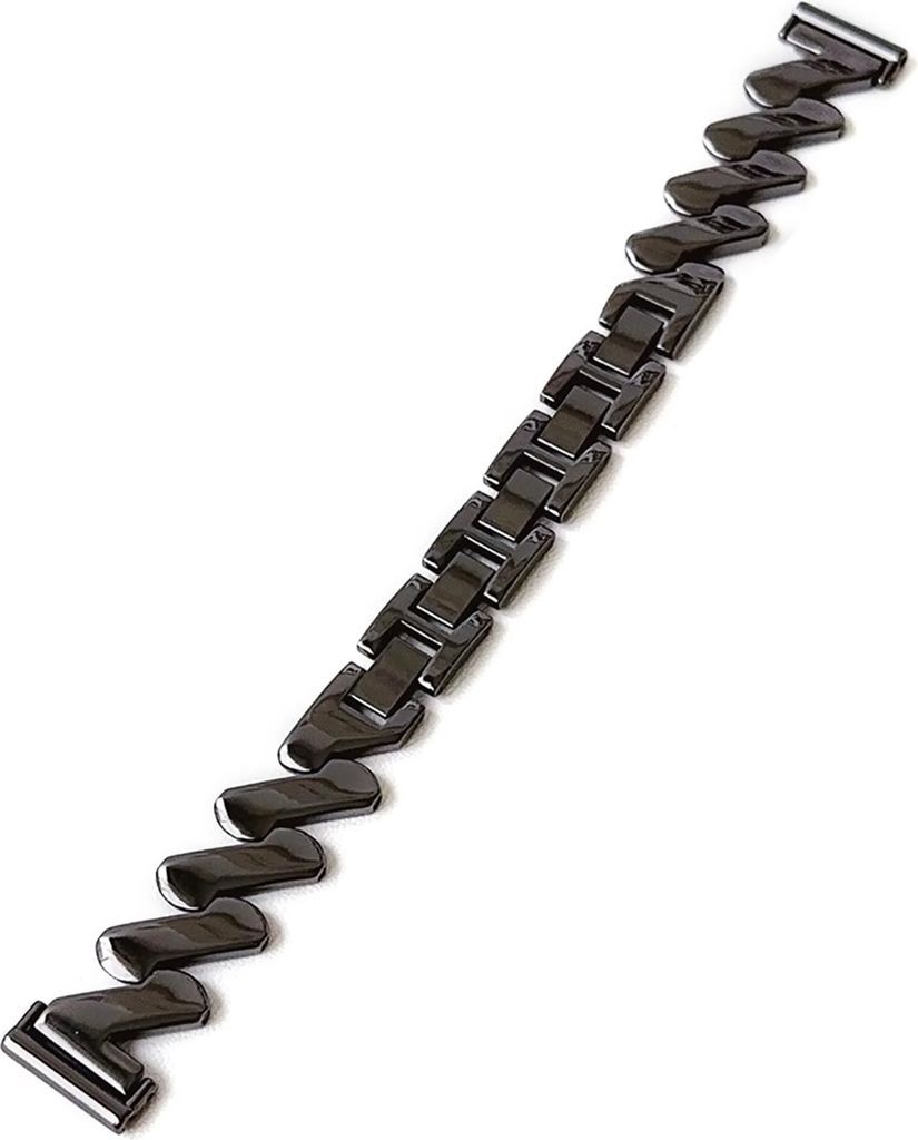 Universal 22mm Bølget Metal Smartwatch Rem - Sort