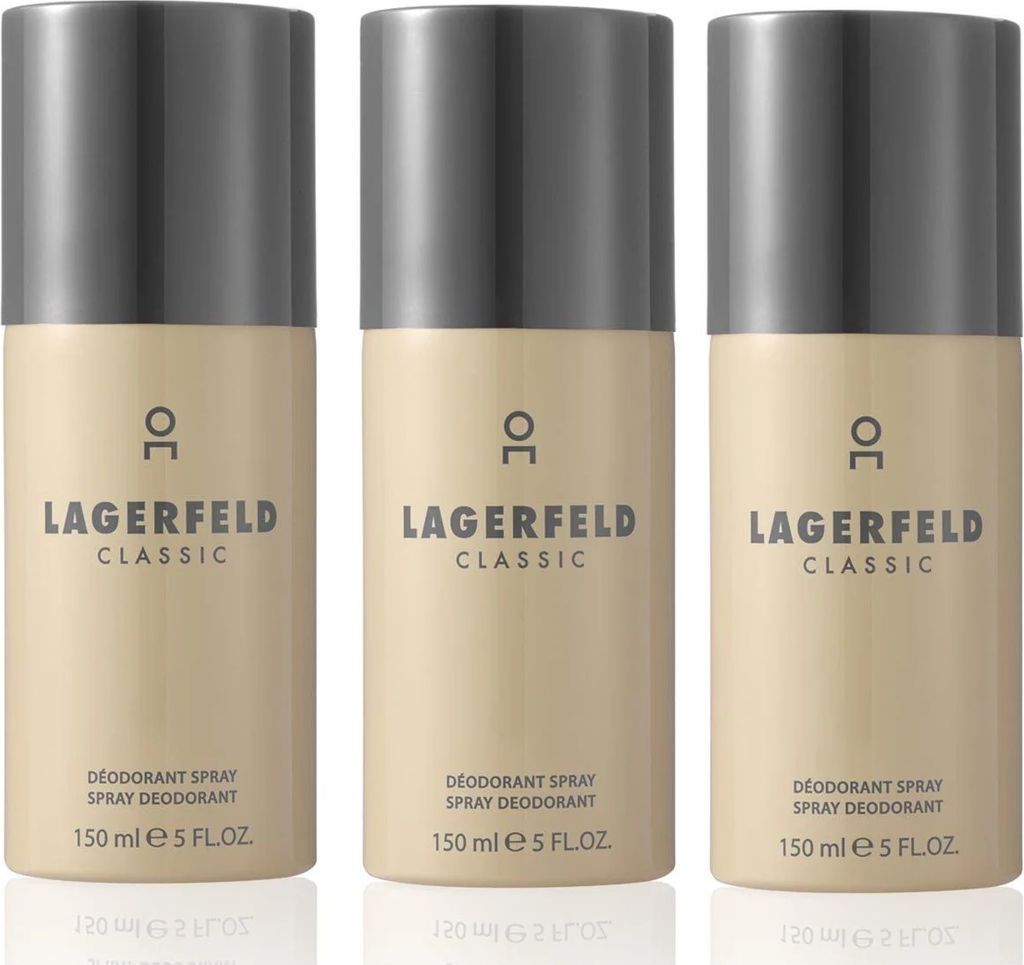 karl lagerfeld - 3x classic deodorant spray 150 ml