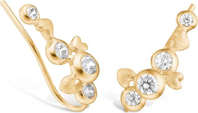 Forgyldt sterling sølv 'Radiance' earcrawler med klare sten
