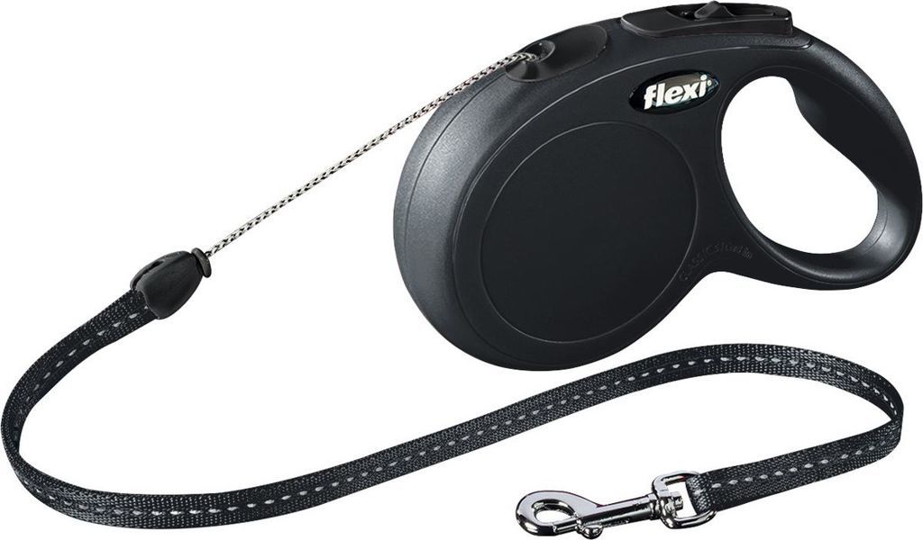flexi new classic 5 m sort hund fleksibel hundesnor