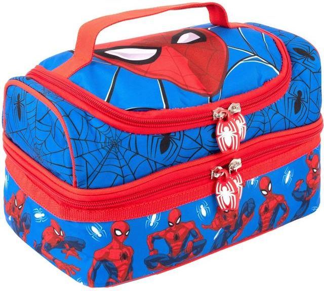 Marvel spiderman multi-compartment lunch bag for kids school thermal insulated