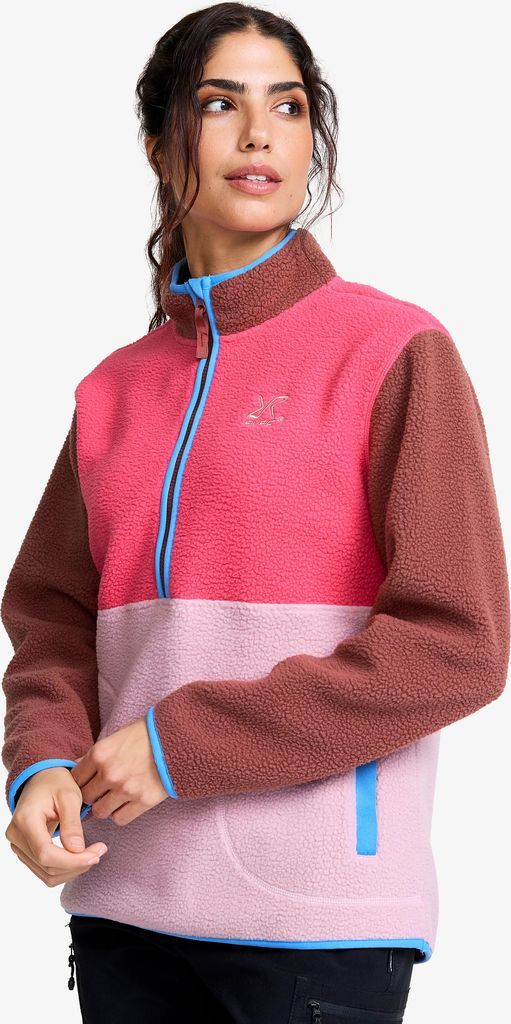 RevolutionRace Half-zip Pile Fleece Dame Bright Pink Peyote
