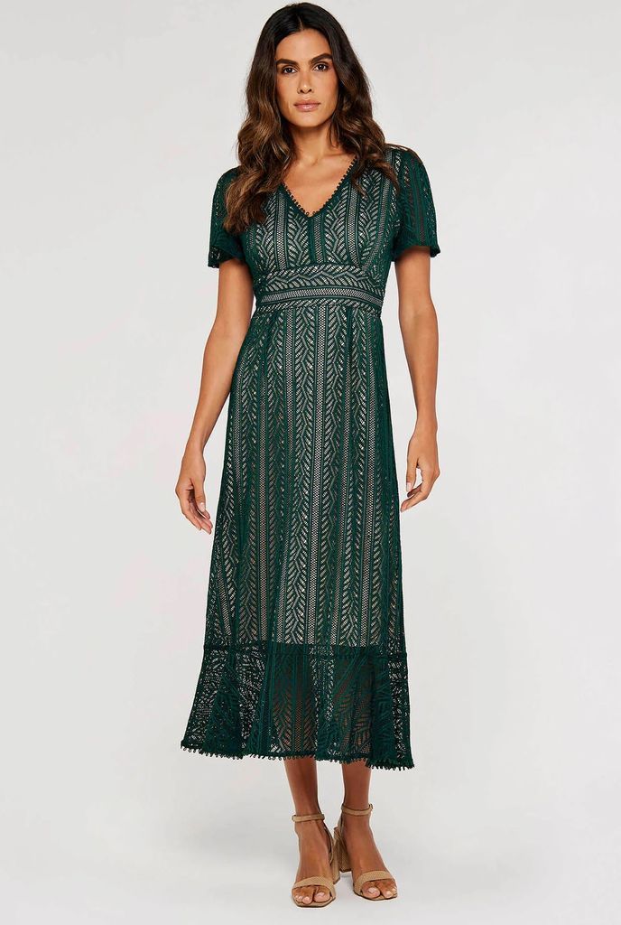 v neck midi - hverdagskjole - green