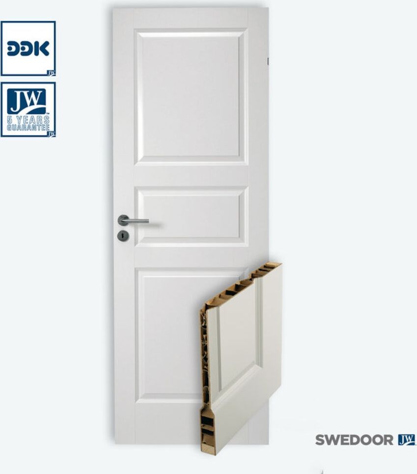 swedoor formpresset dør style 03 hvid 825x2040 mm 9x21