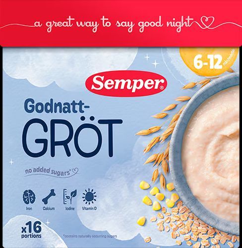 Semper Godnatgrød Natural 6M 480 g