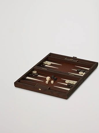 Small Leatherette Backgammon Set Caramel Brown