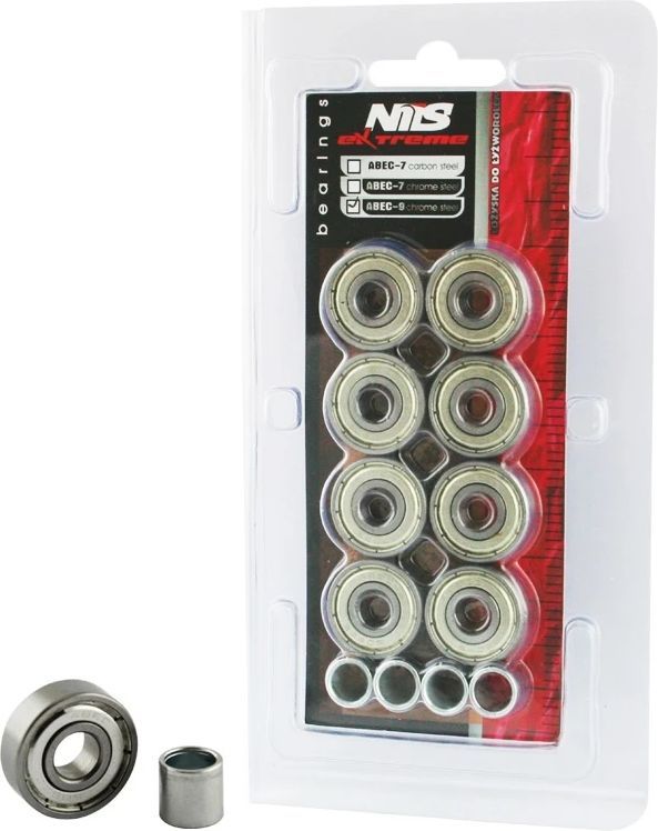 NILS Kuglelejesæt, 8-pak, ABEC-9 incl spacere