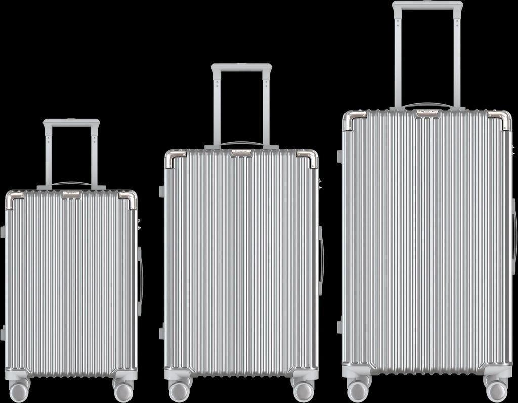 VOYAGOUX - CLASSIC - 3-piece Durable Travel Suitcase Set - Silver - S / M / L