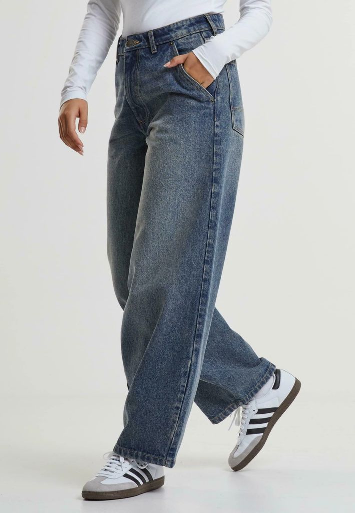 tapered baggy - jeans straight leg - dirty washed