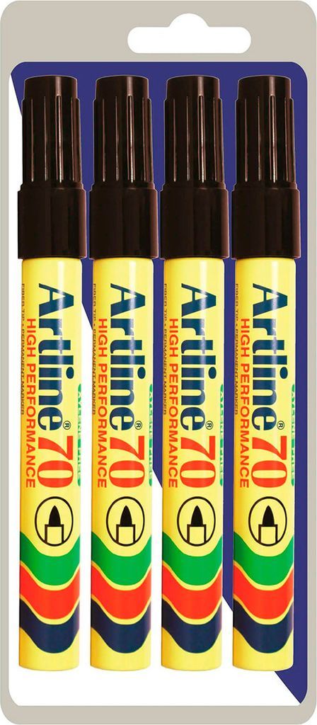 Artline 70 Permanent Marker - Sort (1,5mm) 4-pack