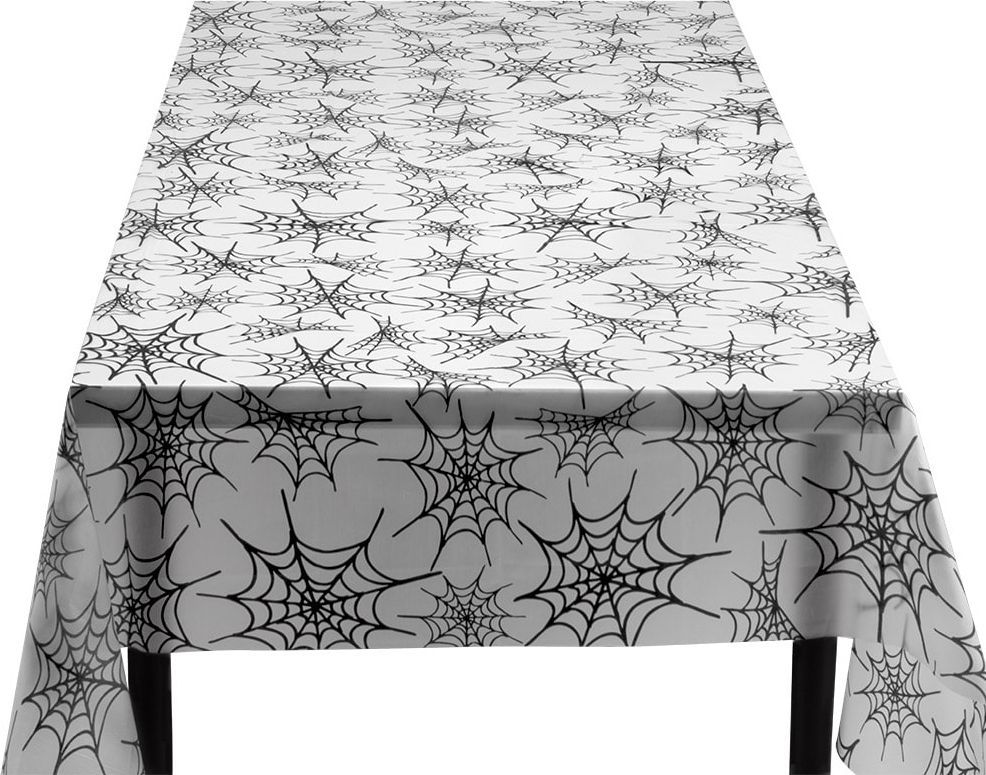Boland Table Cloth Halloween Spiders White/Black