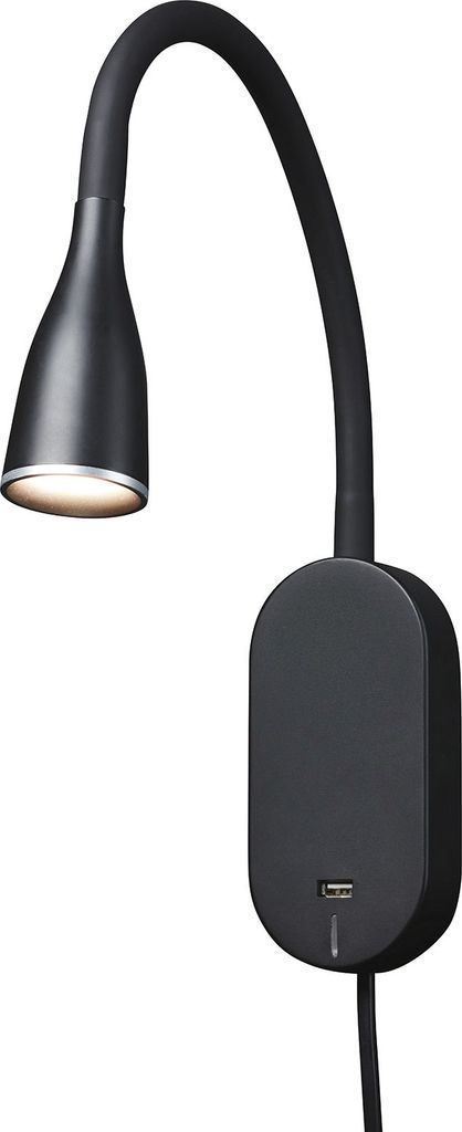 Nielsen Light Eye væglampe med USB, sort
