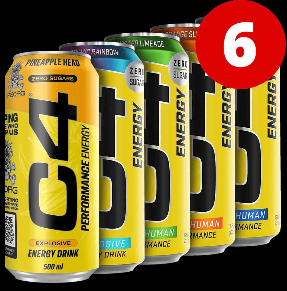 6 Mixed C4 Energy Carbonated - 6x500ml. (inkl. SE pant)