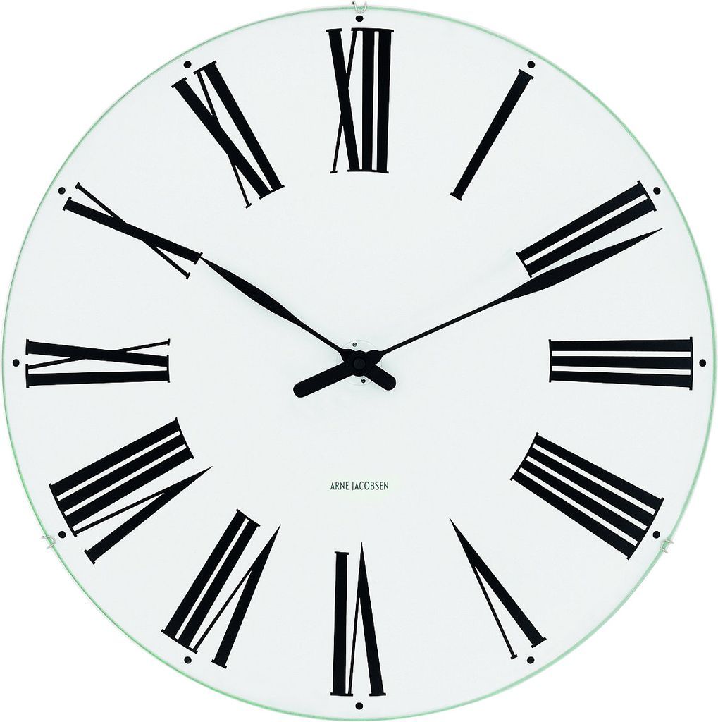 Arne Jacobsen -  Roman Vægur Ø29 cm sort/hvid