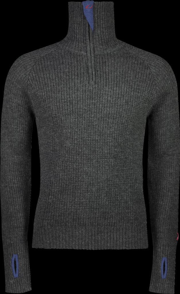 ulvang unisex rav sweater with zip charcoal melange