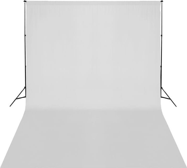 Teleskopisk stativsystem til baggrund + hvid fotobaggrund 3 x 5 m