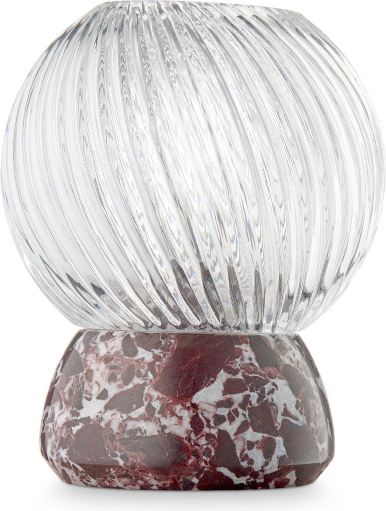 Design by us Twist of Marble bordeaux/klar • Fyrfadsstage