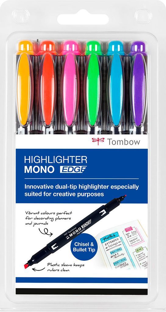 Tombow Mono Edge Highlighter 6-pack