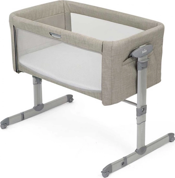 Joie Roomie Glide Bedside Crib - Almond