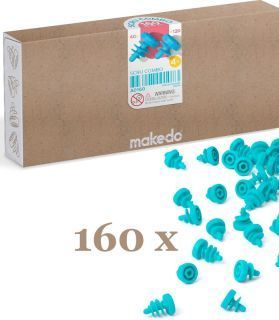 Makedo SCRU Combo 160 SCRU and SCRU Combination Kit Top-up STEM and STEAM Educational Toys for Kids Perfect for at Home Play Classroom Learning 160 Piece Mix for Boys and Girls Age 4