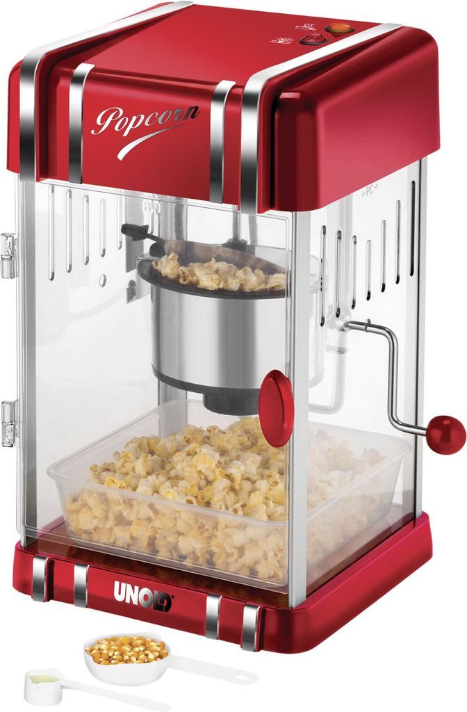 Retro popcornmaskine 300 W Rød, Sølv, Popcorn maskine