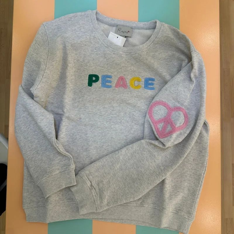 peace sweatshirt, grå meleret