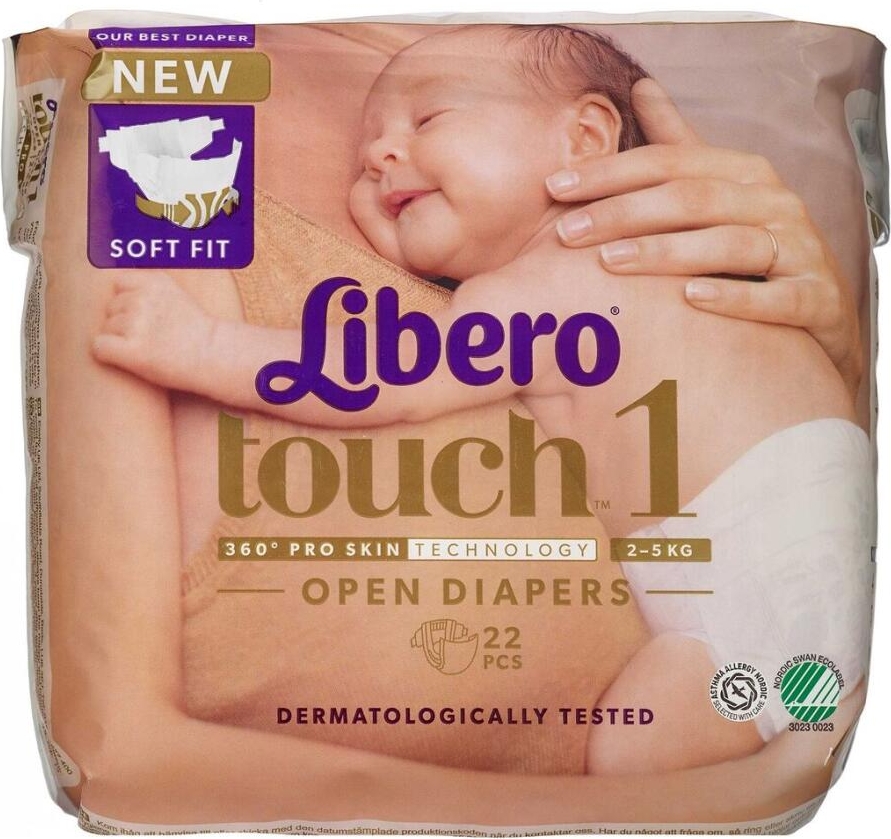libero touch str. 1 2-5 kg 22 stk.