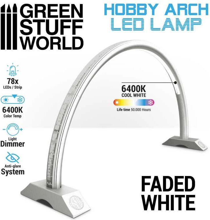 Green Stuff World Hobby Arch LED Lamp Faded White Bordlampe