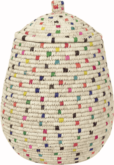 Afroart Rund Med Låg 53 x 27 cm Kurv