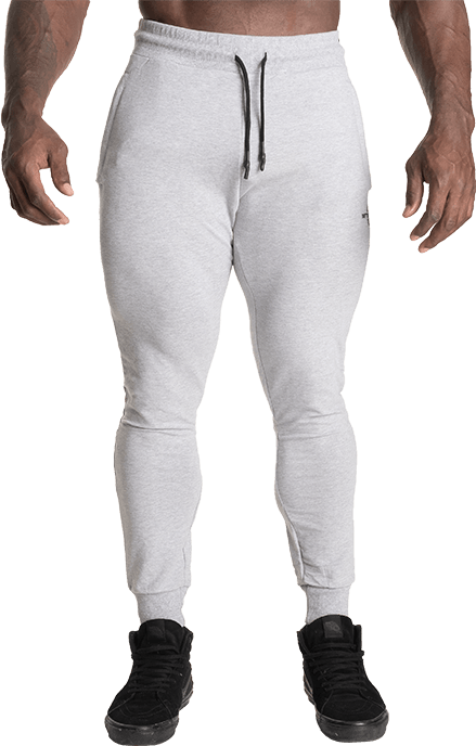 tapered joggers v2, light grey melange, s