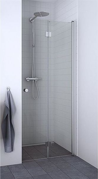 dansani match brusedør, model b, 87 cm, klart glas, satin profil