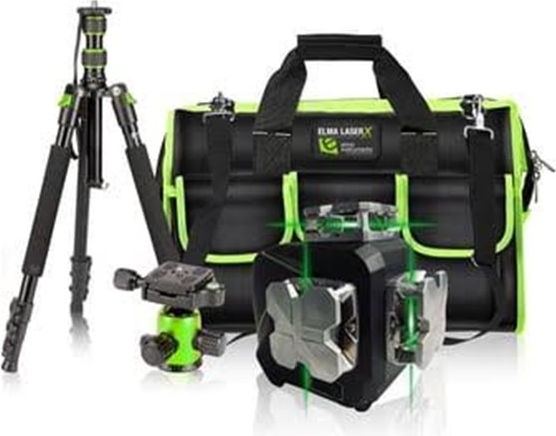 Elma Laser X360-3 kit, linjelasersett med stativ og veske