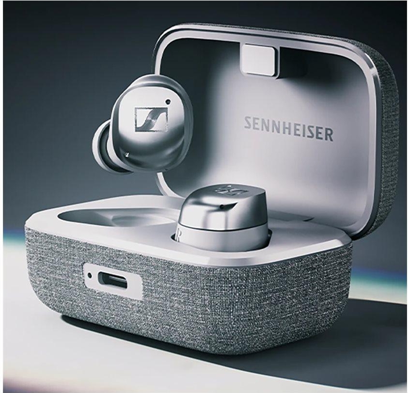 Sennheiser MOMENTUM True Wireless 4 - True wireless-hörlurar med mikrofon - inuti örat - Bluetooth - aktiv brusradering - white silver, vitsilver