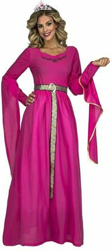 kostume til voksne middelalderprinsesse - pink m/l