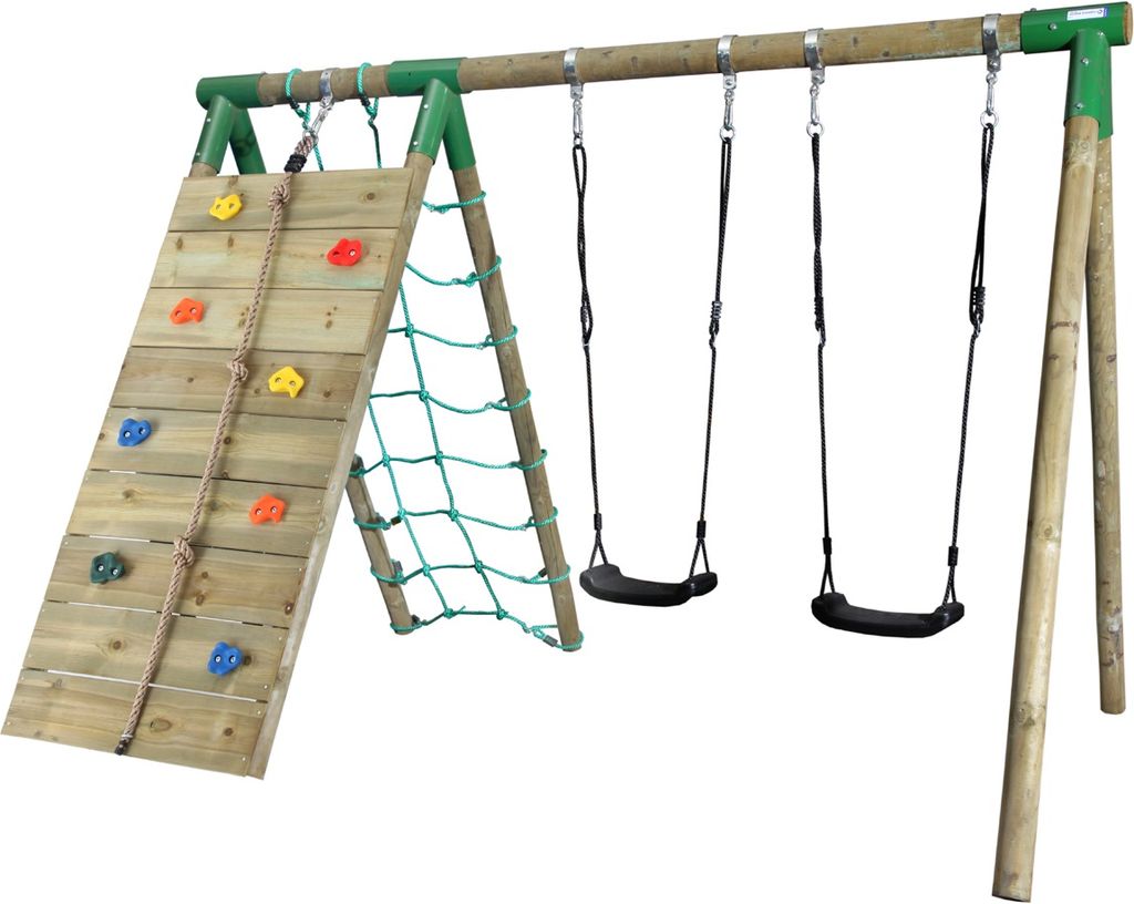 Hörby Bruk Træ gyngestativ Active Climb m/klatrevæg