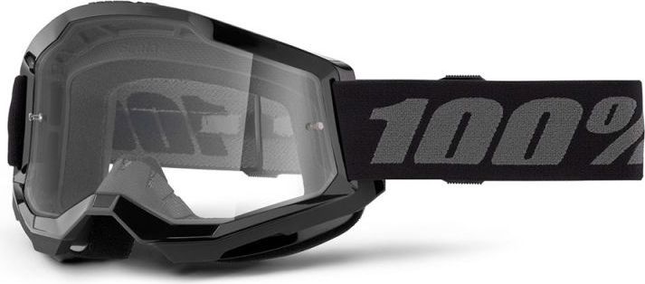 100% Strata 2 Essential Motocross Beskyttelsesbriller - Sort/Grå