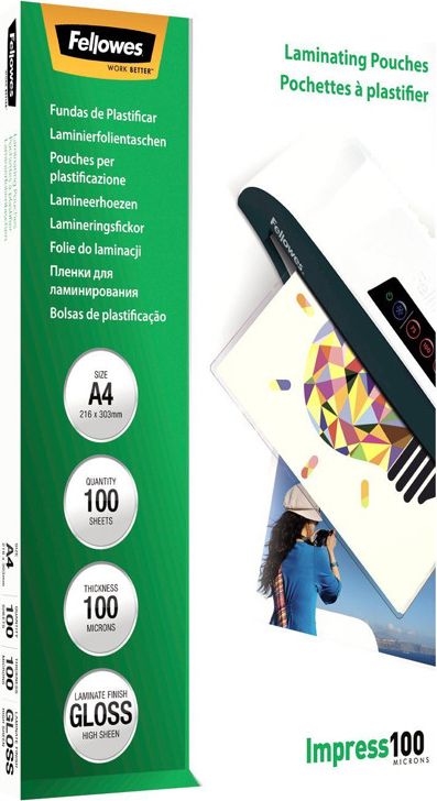Fellowes A4 lamineringslommer - 100 mic.