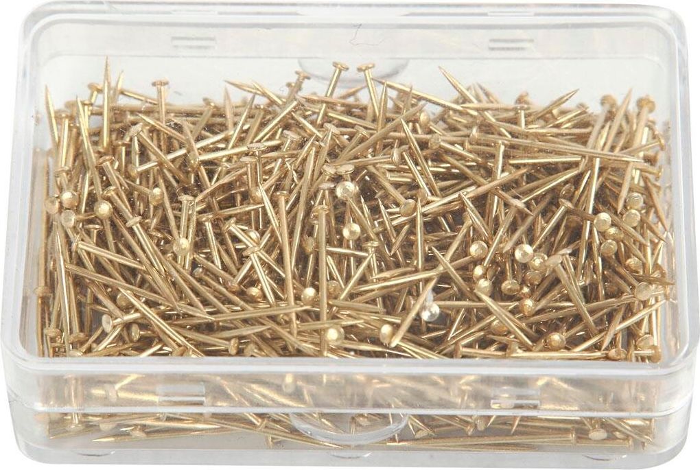køb knappenåle - l 16 mm - tykkelse 0,65 mm - guld - 25 g fra milward