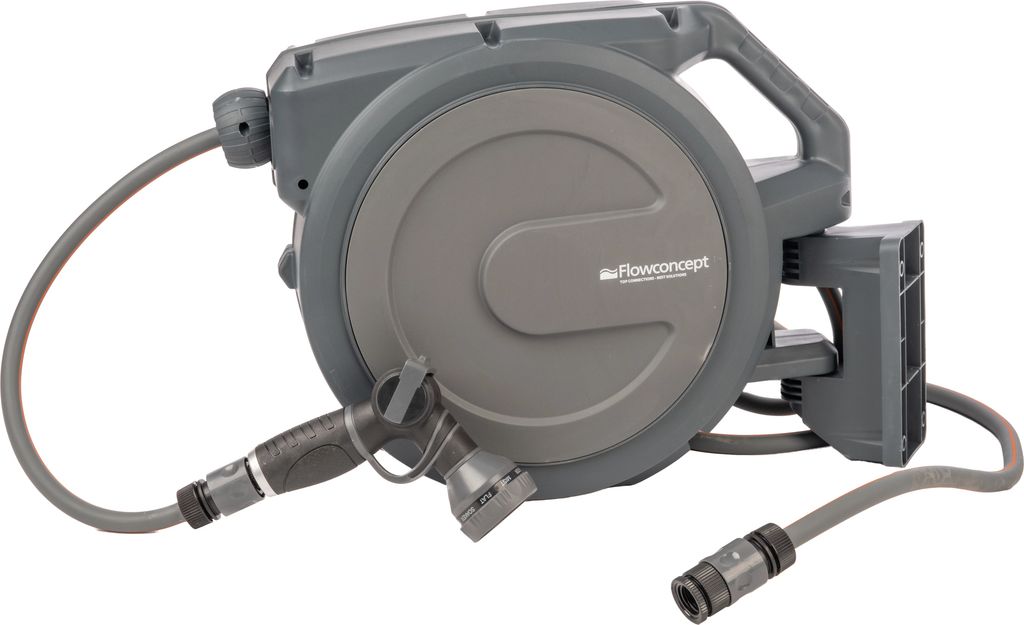 Flowconcept Automatisk Slangeopruller Grå Plast 8 Bar 20 m