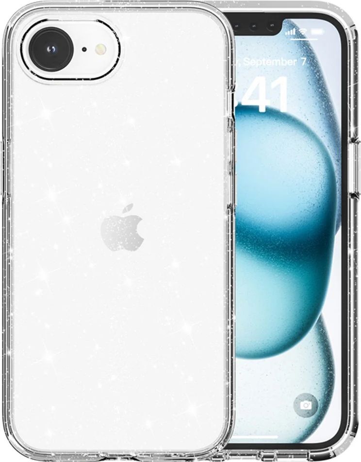 iPhone 16e - EIDERWOOD Hybrid Glitter Plastik Cover - MagSafe Kompatibel - Hvid
